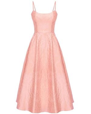 POST MERIDIEM Scoop-Neck Corset-Style Midi Dress - Pink
