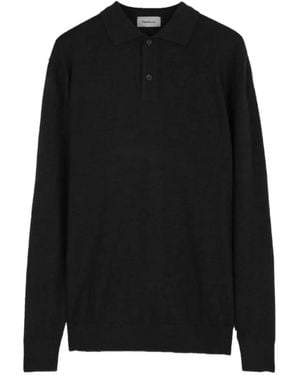 Diana Studio Merino Long-Sleeve Polo Shirt - Black