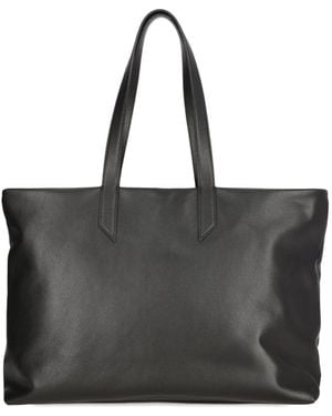 Quarzovivo Leather Tote Bag - Black