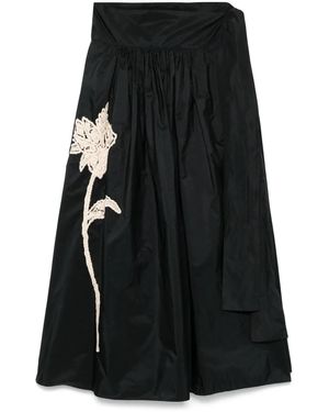 Co.Go Maxirock Mit Blumenstickerei - Schwarz