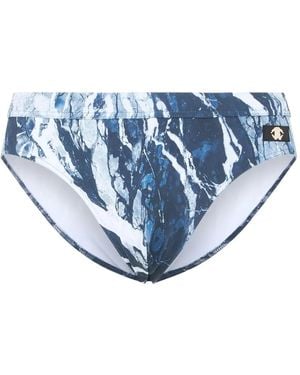 Roberto Cavalli Badehose Mit Grafischem Print - Blau