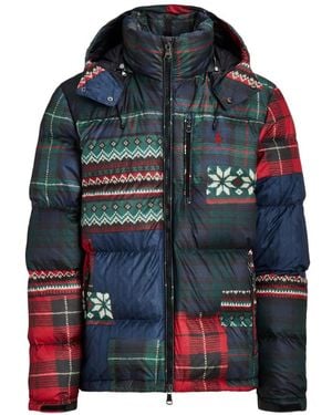 Polo Ralph Lauren The Gorham Patchwork-Print Down Jacket - Blue