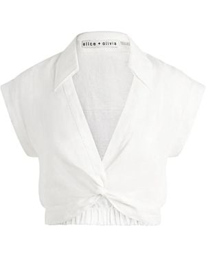 Alice + Olivia Mila Cropped Top - Wit