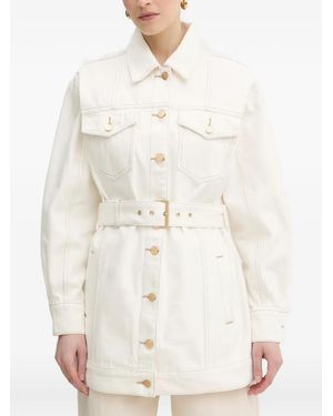 ARMANI EXCHANGE Belted Denim Jacket - White