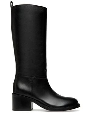 Bally Peggy Leather Knee-High Boots - Black