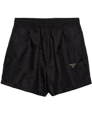 Prada Triangle-Logo Shorts - Black