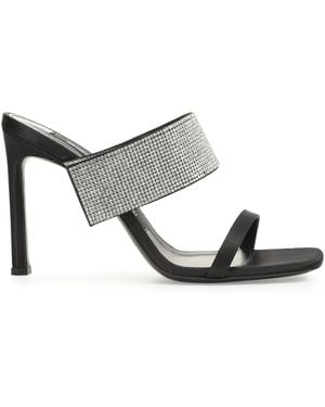 Sergio Rossi Paris 95Mm Silk Mules - Metallic