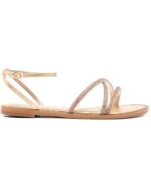 Werner Embellished Flat Sandals - Natural
