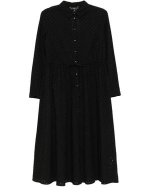 To b. by agnès b. Eyelet-Detailing Shirt Dress - Black