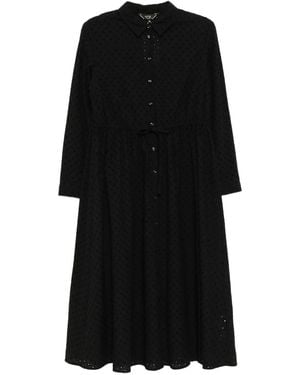 To b. by agnès b. Eyelet-Detailing Shirt Dress - Black