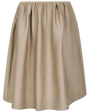 JNBY Shirred A-Line Midi Skirt - Natural