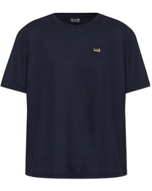 EA7 Logo-Plaque T-Shirt - Blue