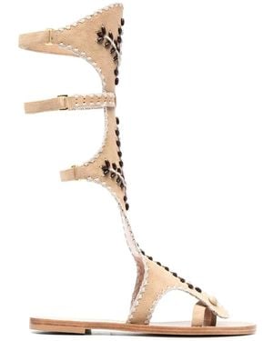 Alberta Ferretti Beaded Gladiator Sandals - Multicolour