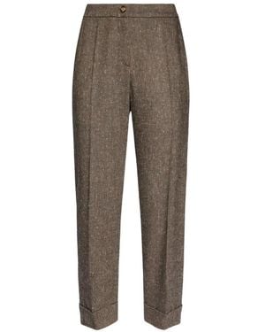 Elena Miro Pantalon À Effet Tweed Et Revers - Grey