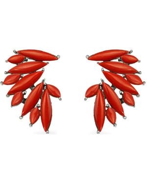 Elle Macpherson Verzierte Ohrringe - Rot