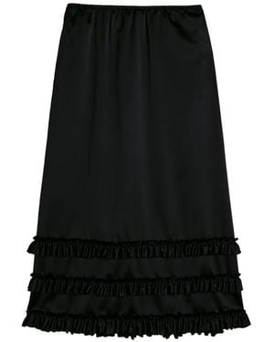 Simone Rocha Midi-Rok Met Ruches - Zwart