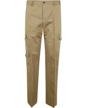 PT Torino Cotton Straight-Leg Trousers - Natural