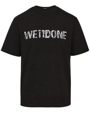we11done Logo-Print T-Shirt - Black