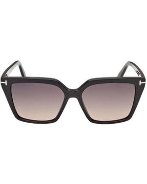 Tom Ford Eckige Sonnenbrille - Schwarz