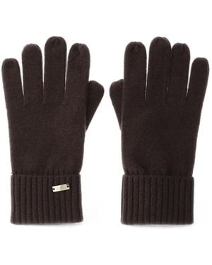 Herno Guantes De Cachemira Con Costuras - Negro
