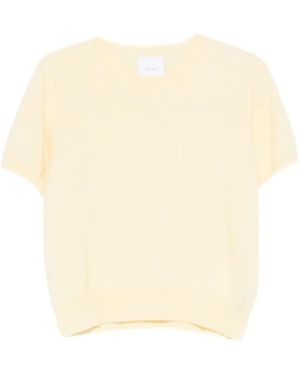 IVORY PARIS Petal Short-Sleeve Jumper - Natural