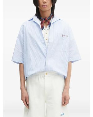 Fiorucci Striped Embroidered Shirt - White