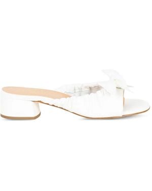 Status Bow-Detail Heeled Sandals - White