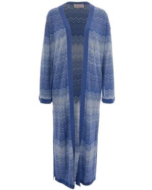 MC2 Saint Barth Tonia Cardigan Mit Zickzackmuster - Blau