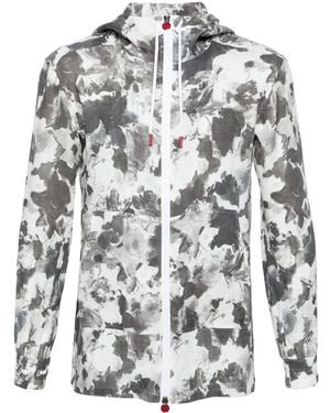 Kiton Giacca Con Stampa Astratta - Grigio