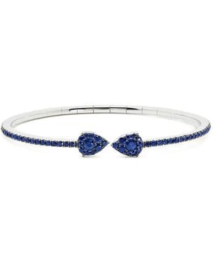 Jewels Aficionado 18K Sapphire Cuff Bracelet - White
