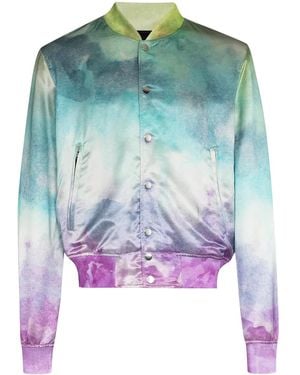 Amiri Watercolour-Effect Bomber Jacket - Blue