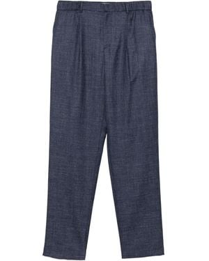Agnona Pantalon À Design Plissé - Bleu