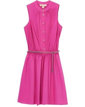 MICHAEL Michael Kors Cotton Belted Dress - Pink
