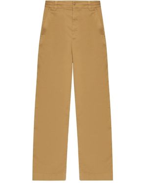 Moncler Cotton-Blend Straight-Leg Trousers - Natural