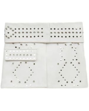 Marni Leather Mini Skirt With Studs - White