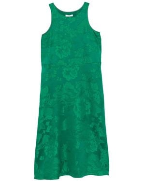 Psophia Floral-Jacquard Dress - Green