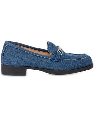 Love Moschino Jeans-Loafer Mit Herzanhänger - Blau