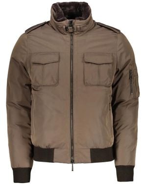Moorer Wattierte Bomberjacke Mit Pelzkragen - Braun