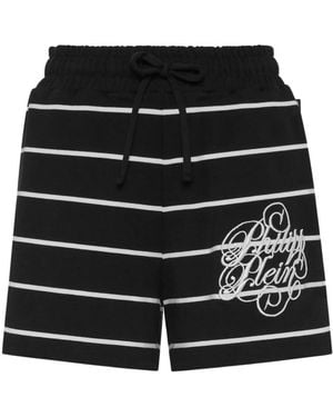 Philipp Plein Striped Shorts - Black