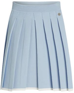 Karl Lagerfeld Contrast Pleated Skirt - Blue