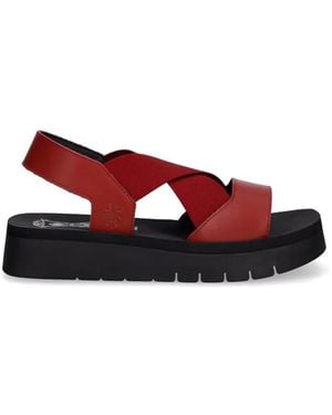 Fly London Sandali Con Design A Incrocio - Rosso