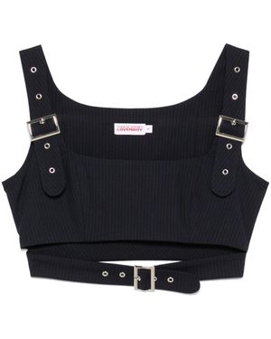 Charles Jeffrey Belted Crop Top - Black