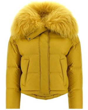 Army by Yves Salomon Fur-Trimmed Padded Jacket - Yellow