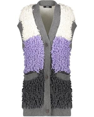 Herno Cardigan Without Sleeves Colored With Pockets - Purple