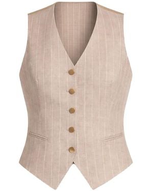 Tagliatore Pinstripe-Pattern Waistcoat - Natural