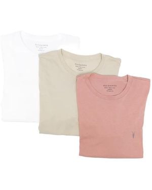 AllSaints Embroidered-Logo T-Shirt (Set Of Three) - Pink