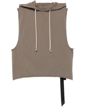 Rick Owens Hoodie Sans Manches À Lien De Resserrage - Natural