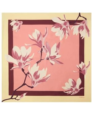 Furla Fular Tortona Con Estampado Floral - Rosa