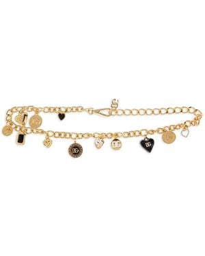 Dolce & Gabbana Logo-Charm Chain Belt - Natural