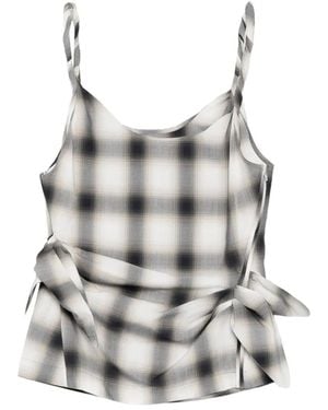 Feng Chen Wang Plaid-Pattern Top - Grey